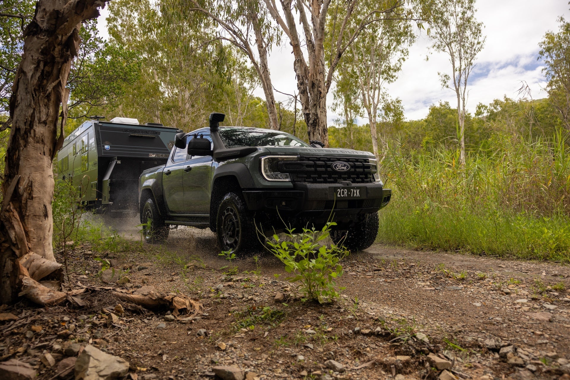 Ranger towing caravan