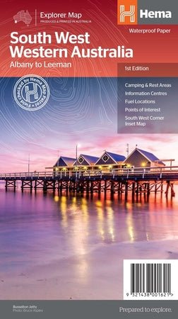 Product Overview- South West Western Australia Map (1st Edition) - Hema Maps Online Shop