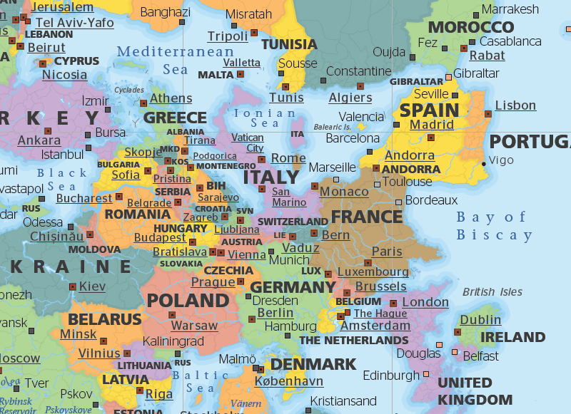Upside Down World Wall Map