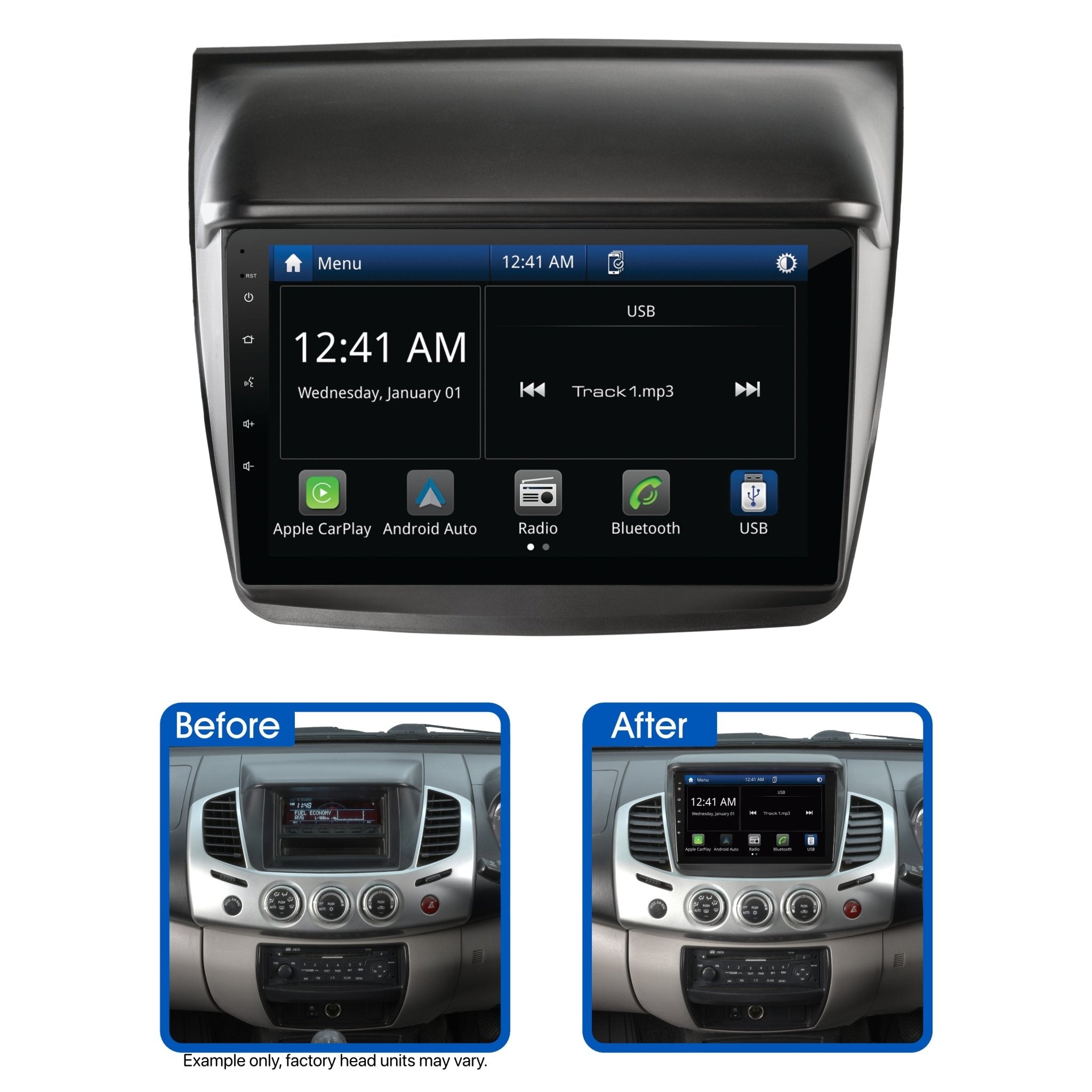 Aerpro Multimedia Receiver - Apple Carplay/Android Auto head unit AMMB1 - MITSUBISHI TRITON GLX - R (2009 - 2012) & CHALLENGER (2009 - 2011) - Hema HX - 2 GPS Navigator - Hema Maps Online Shop