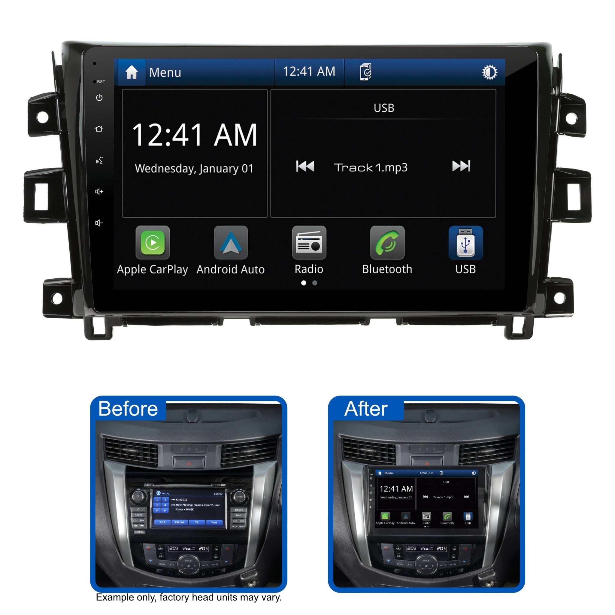 Aerpro Multimedia Receiver - Apple Carplay/Android Auto head unit AMNI3 - NISSAN NAVARA (2018 - 2019) - FACTORY NAVIGATION & 360 CAMERA MODELS - Hema HX - 2 GPS Navigator - Hema Maps Online Shop