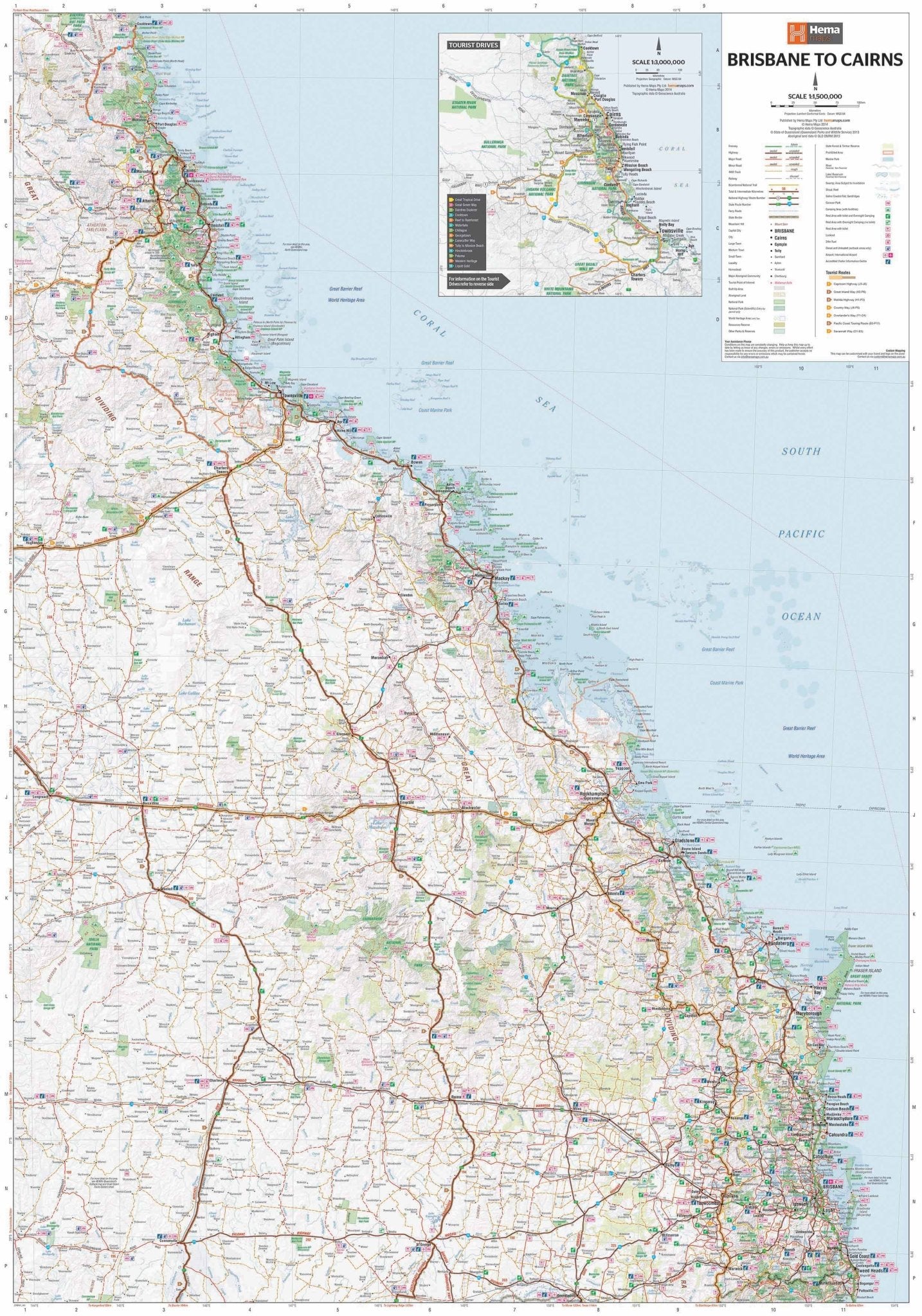 Brisbane to Cairns Map - 05. Regional Maps - Hema Maps Online Shop