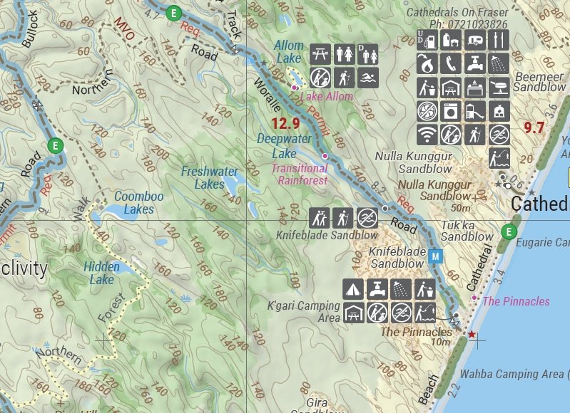 Fraser Island (K'gari) Map - Paper (Factory Second) - 05. Regional Maps - Hema Maps Online Shop