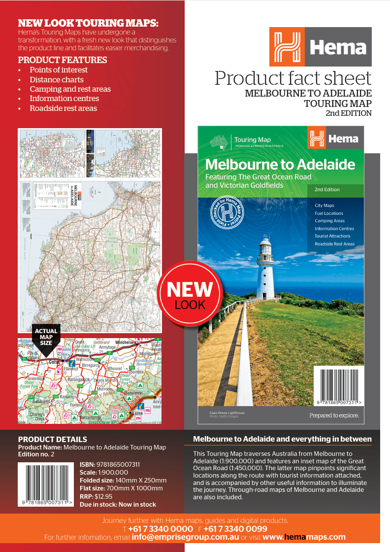 Melbourne to Adelaide Map - 05. Regional Maps - Hema Maps