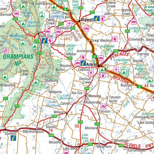 Melbourne to Adelaide Map - 05. Regional Maps - Hema Maps Online Shop