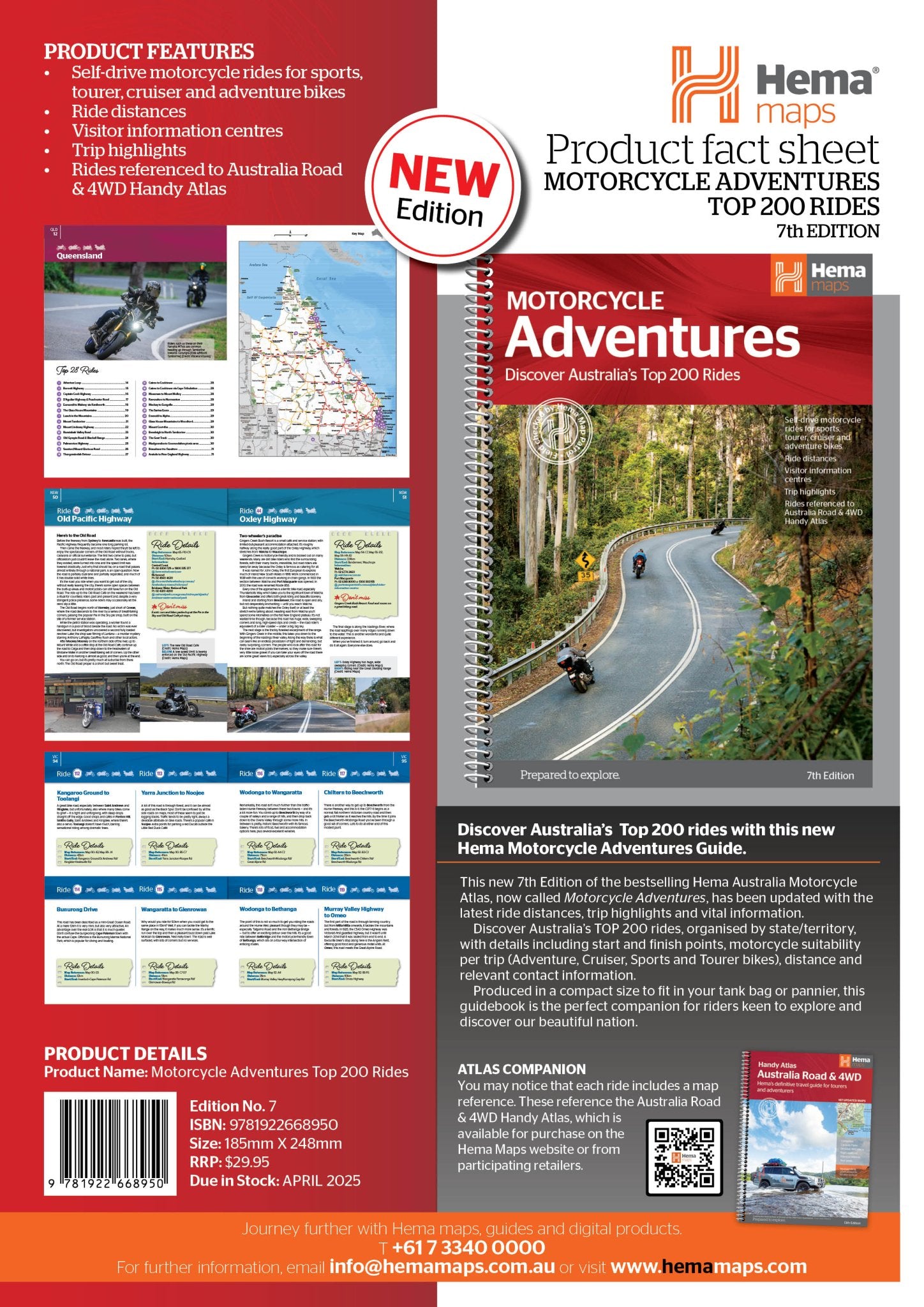 Motorcycle Adventures Top 200 Rides - 02. Hema Atlas & Guides - Hema Maps Online Shop
