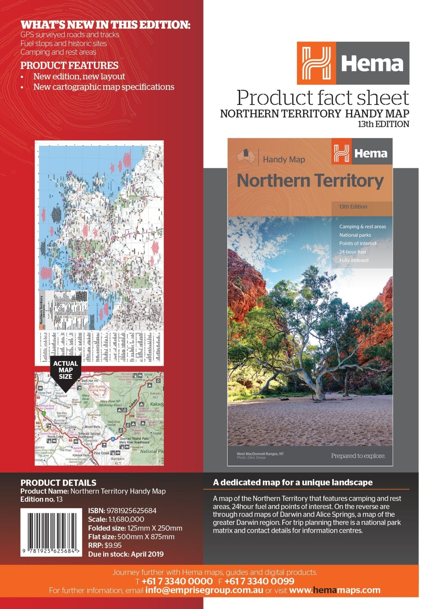 Northern Territory Handy Map - 06. State Maps - Hema Maps Online Shop