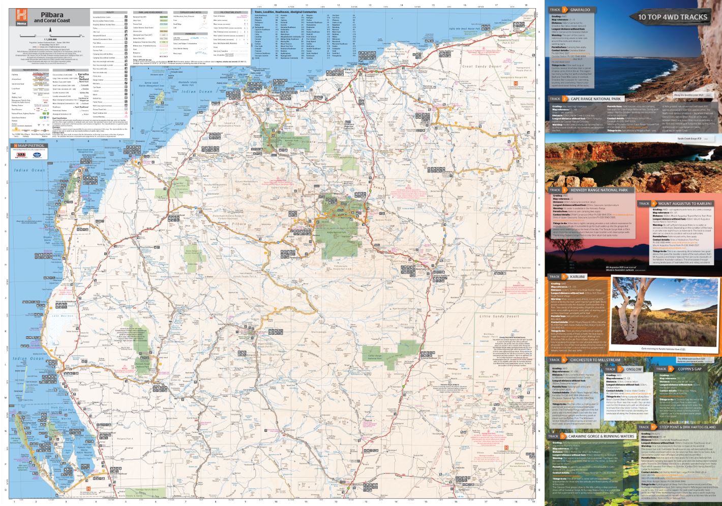 Pilbara & Coral Coast Map - 05. Regional Maps - Hema Maps Online Shop