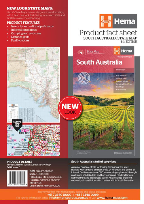 South Australia State Map - 06. State Maps - Hema Maps Online Shop
