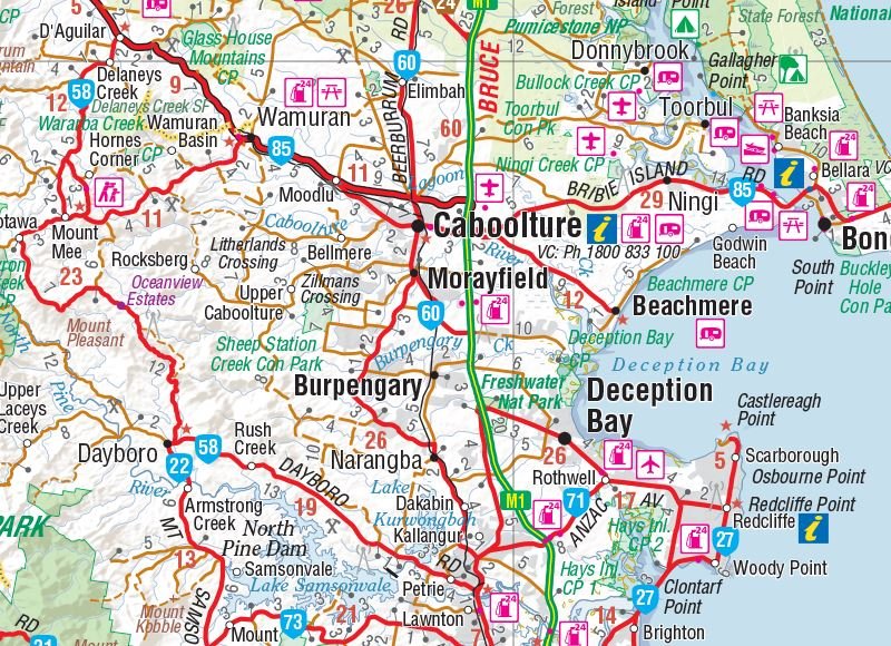 South East Queensland Wall Map - 09. Australian Wall Maps - Hema Maps Online Shop