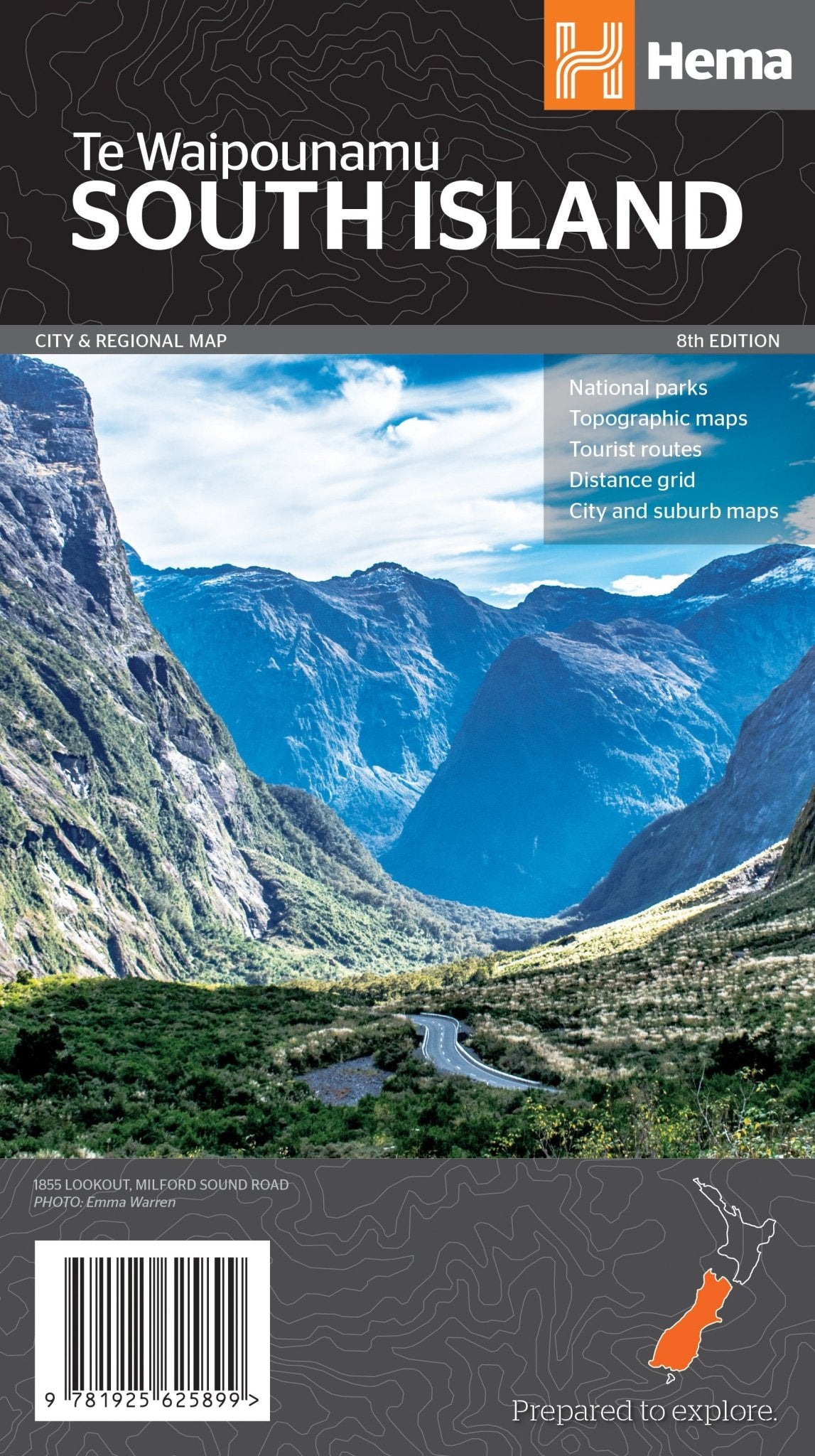 South Island New Zealand Map (Te Waipounamu) - 10. NZ Maps & Books - Hema Maps Online Shop