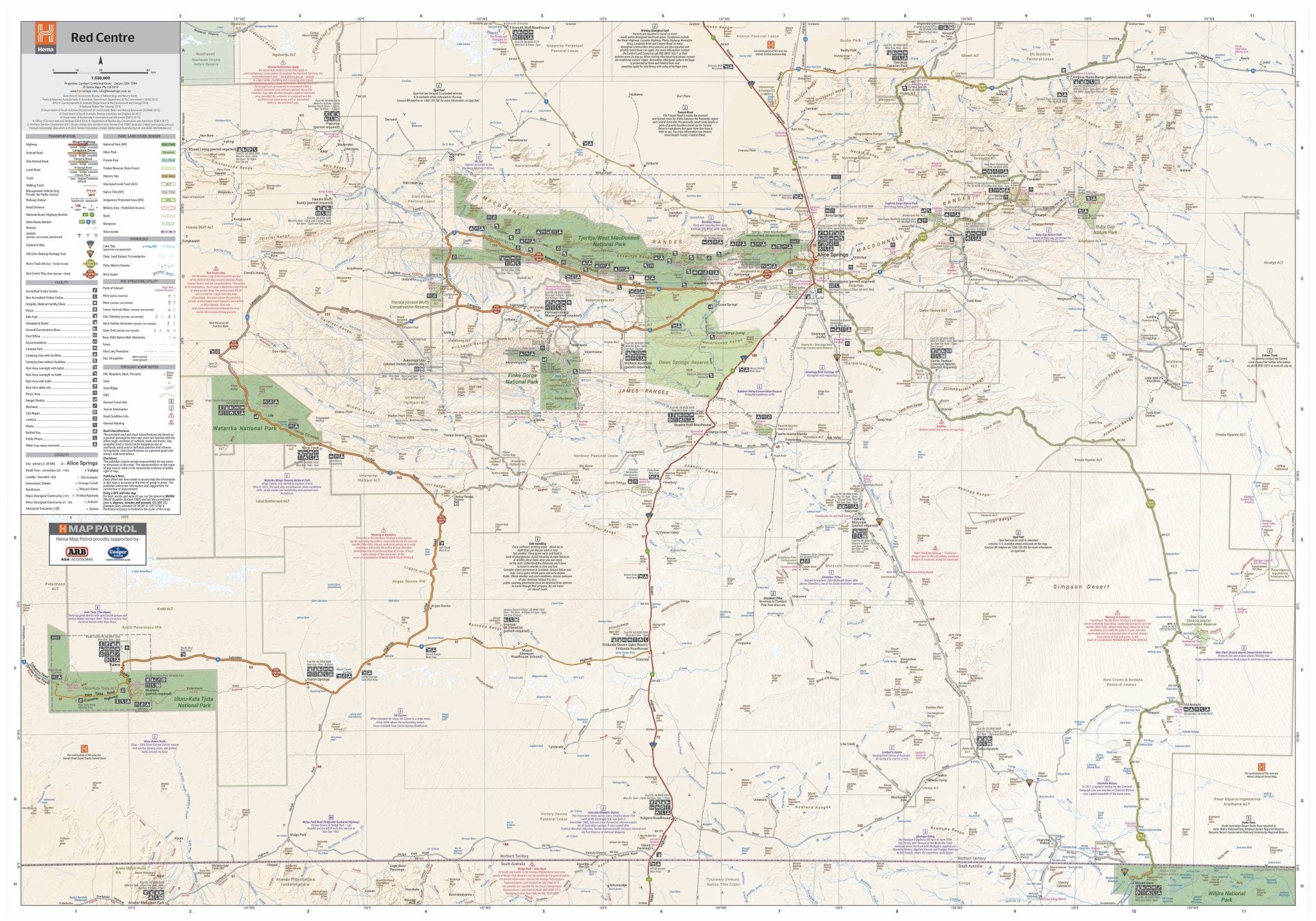 The Red Centre Map - 05. Regional Maps - Hema Maps Online Shop