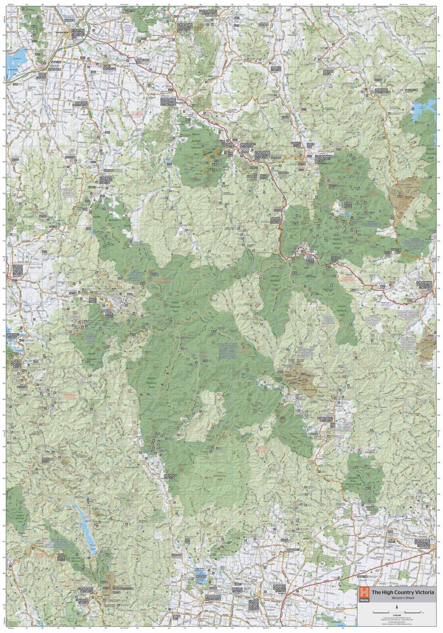 The Victorian High Country Map - 05. Regional Maps - Hema Maps Online Shop