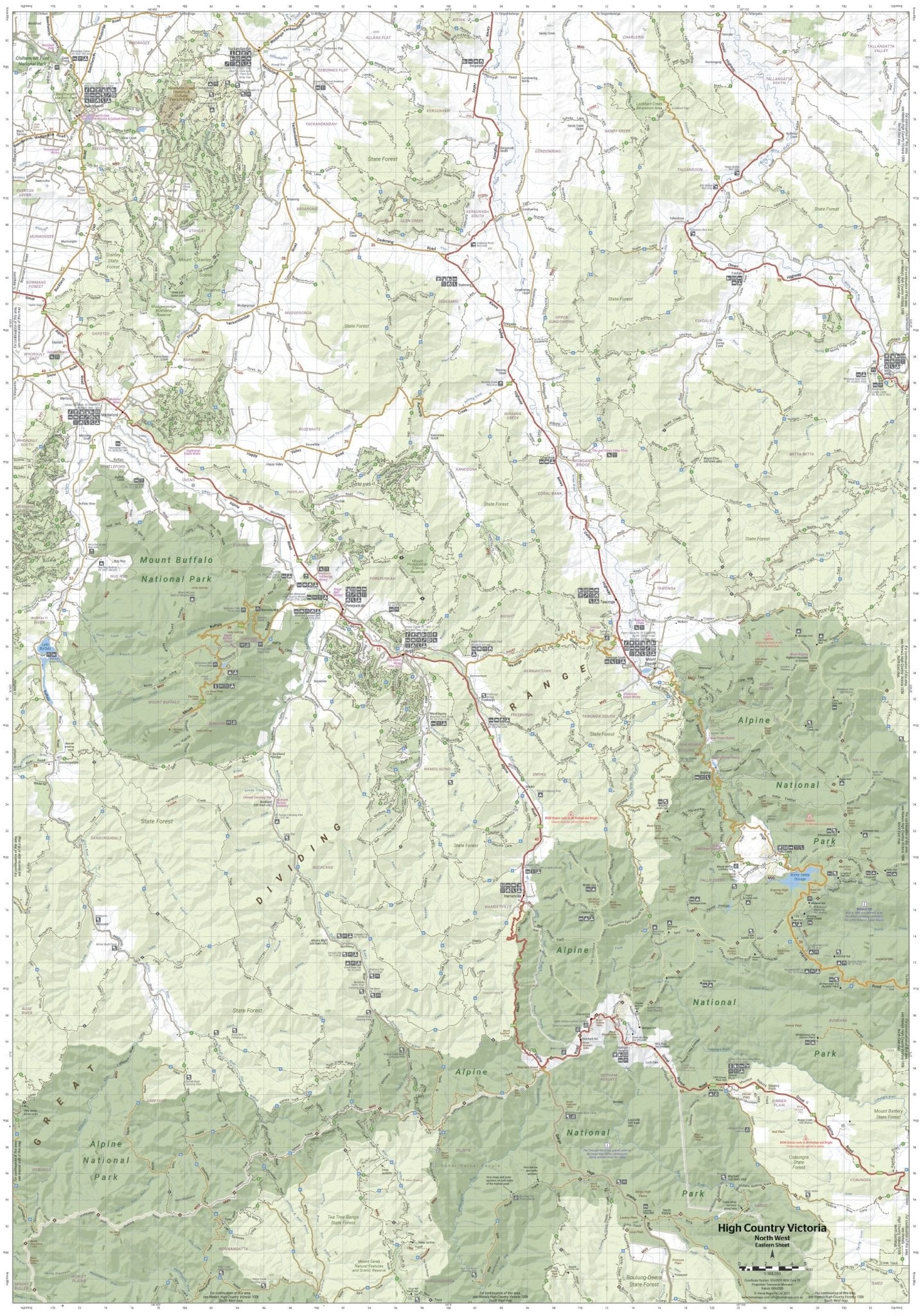 The Victorian High Country - North Western Map - 05. Regional Maps - Hema Maps Online Shop