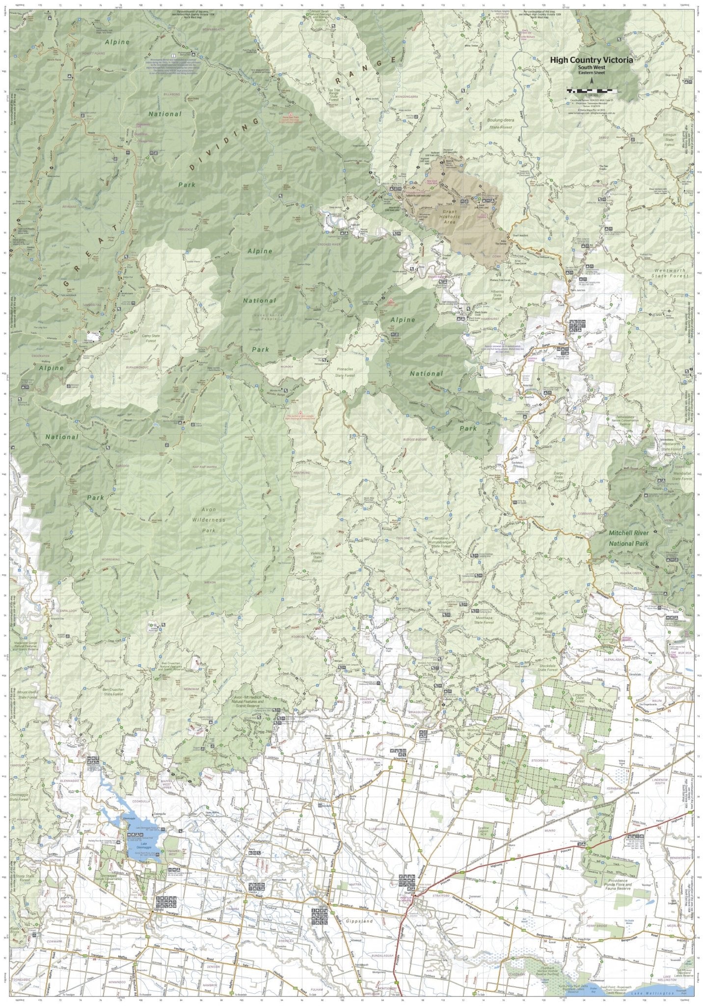 The Victorian High Country - South Western Map - 05. Regional Maps - Hema Maps Online Shop