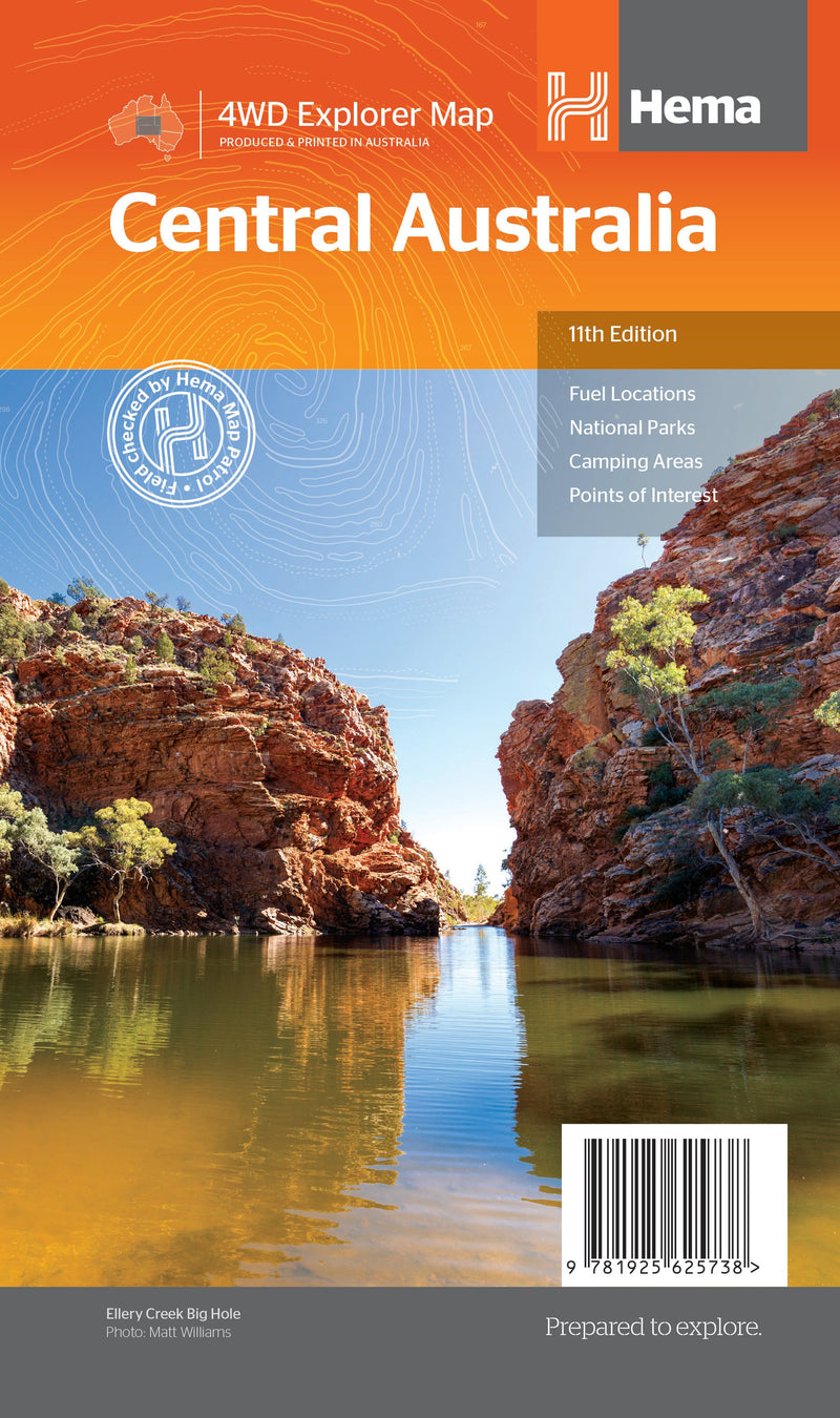 A Product Overview of the Central Australia Map from Hema Maps