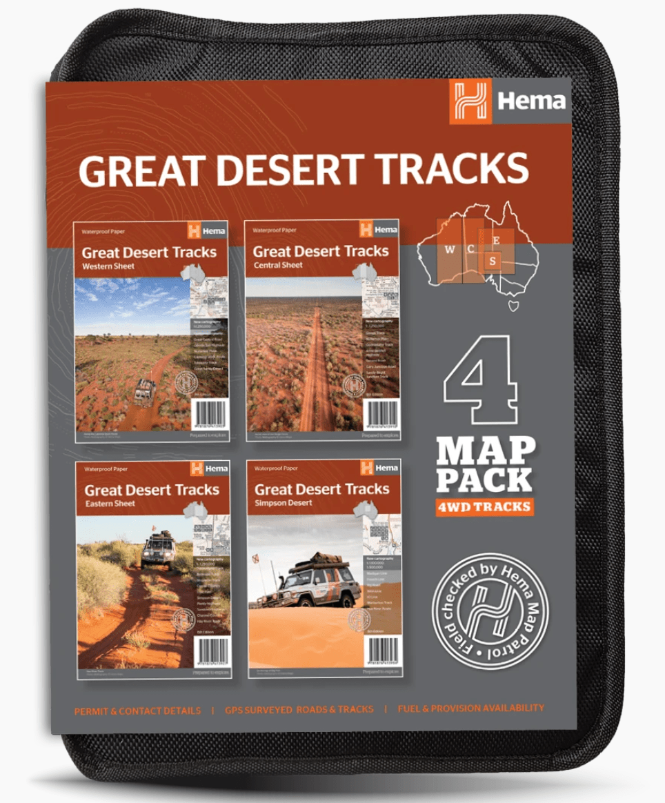 A Product Overview of the Great Desert Tracks Map Pack from Hema Maps - Hema Maps Online Shop