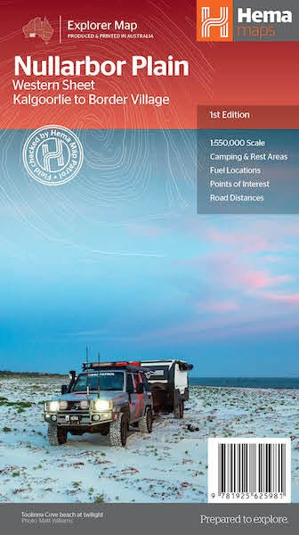 Product Overview of the Nullarbor Plain Western Map- Kalgoorlie to Border Village Map from Hema Maps - Hema Maps Online Shop