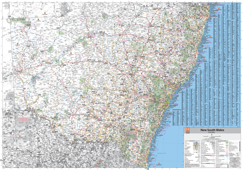 New South Wales State Wall Map