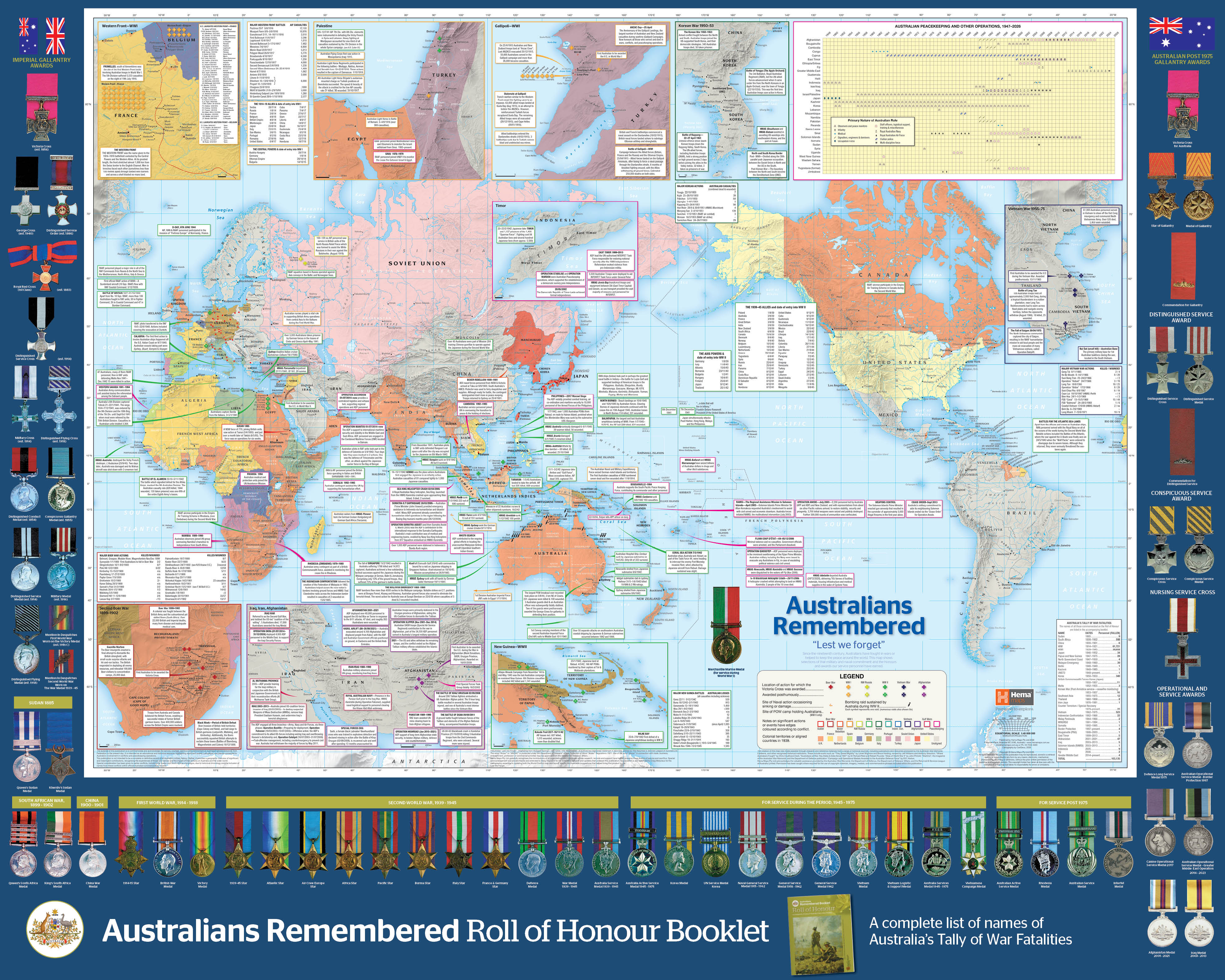 Australians Remembered Map & Booklet