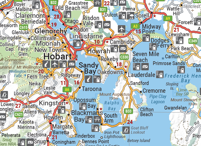 Tasmania Handy Map