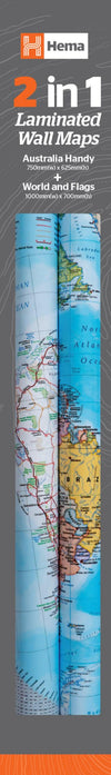 2 in 1 Twin Pack - Australia and World Wall Maps - 09. Australian Wall Maps - Hema Maps Online Shop