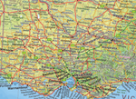 Australia Road and Terrain Wall Map