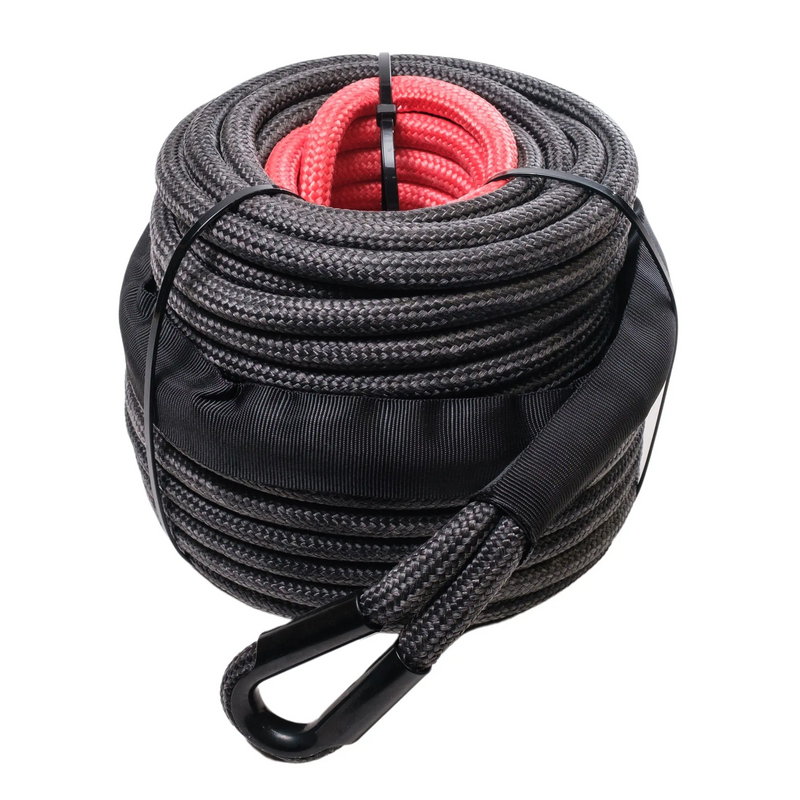 Saber Double Braided Winch Rope - 30M - 8,000KG - Black