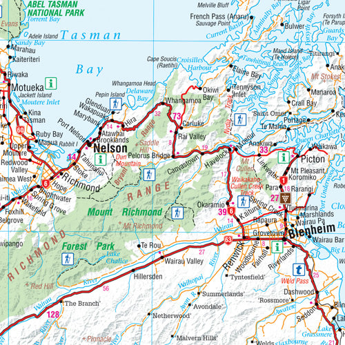 South Island (Te Wai Pounamu) New Zealand Wall Map