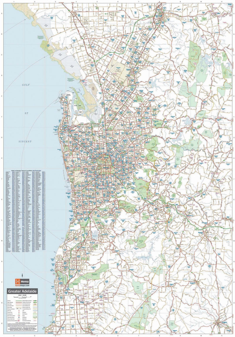 Adelaide and Region Map - 07. City Maps - Hema Maps Online Shop