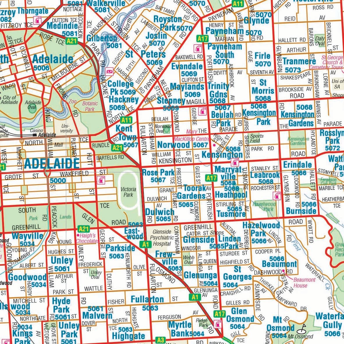 Adelaide and Region Map – Hema Maps Online Shop