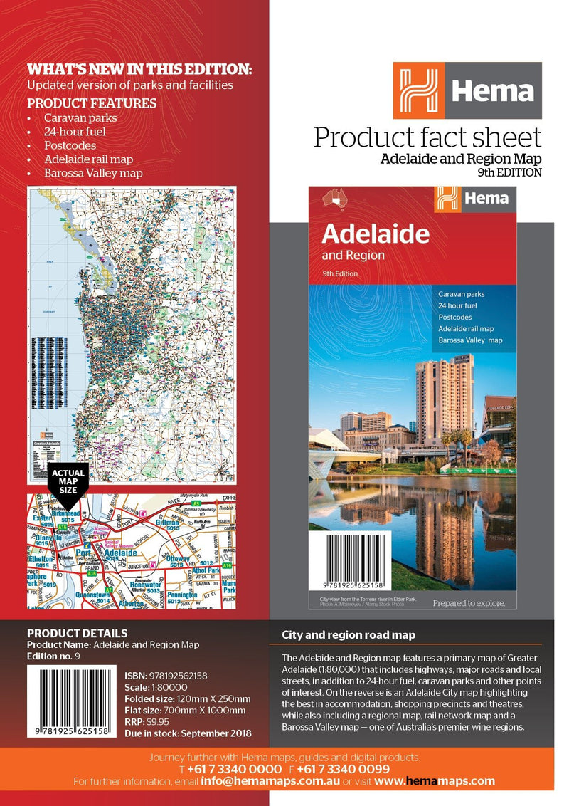 Adelaide and Region Map - 07. City Maps - Hema Maps Online Shop