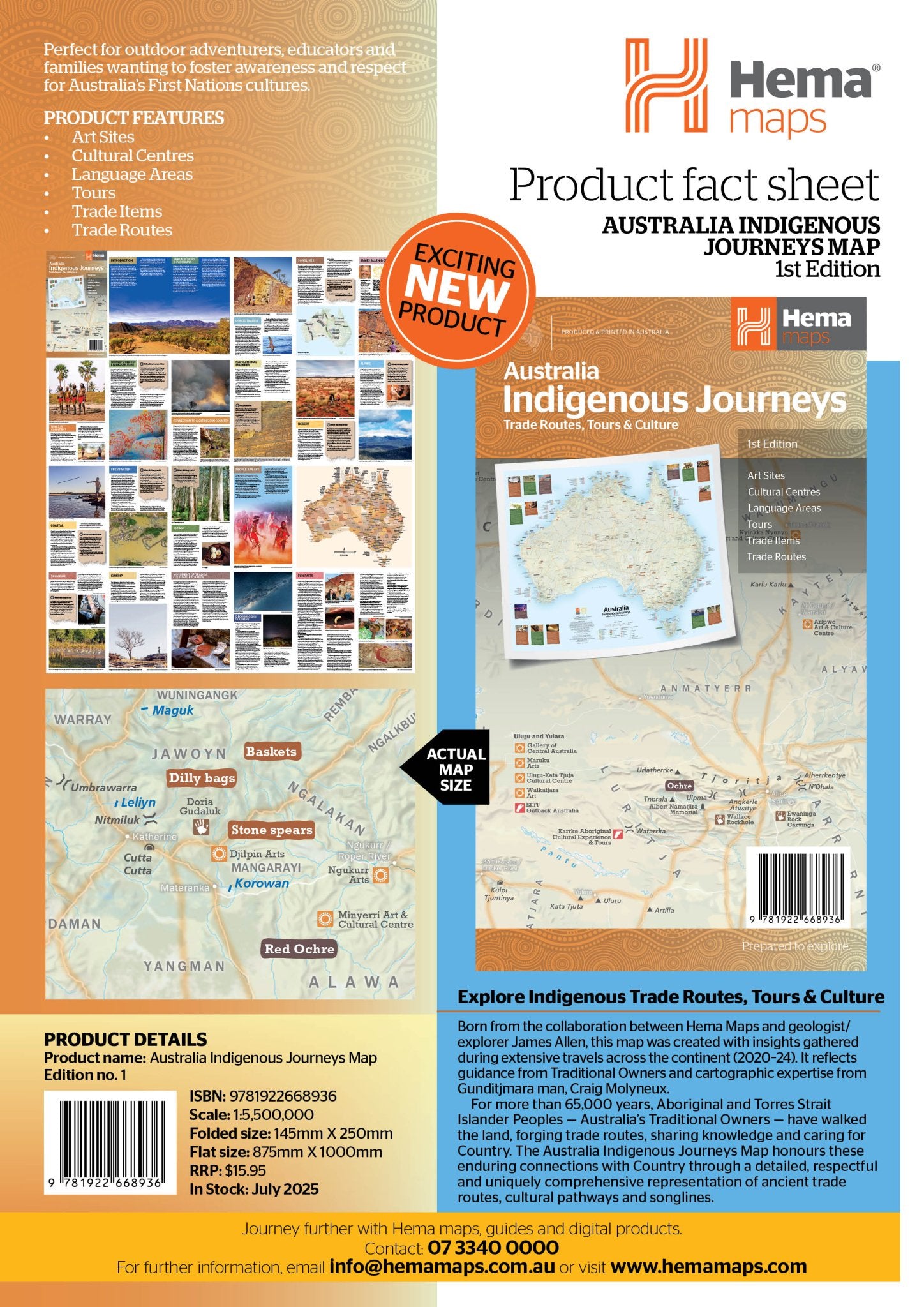 Australia Indigenous Journey's Map - 08. Australia Maps - Hema Maps Online Shop