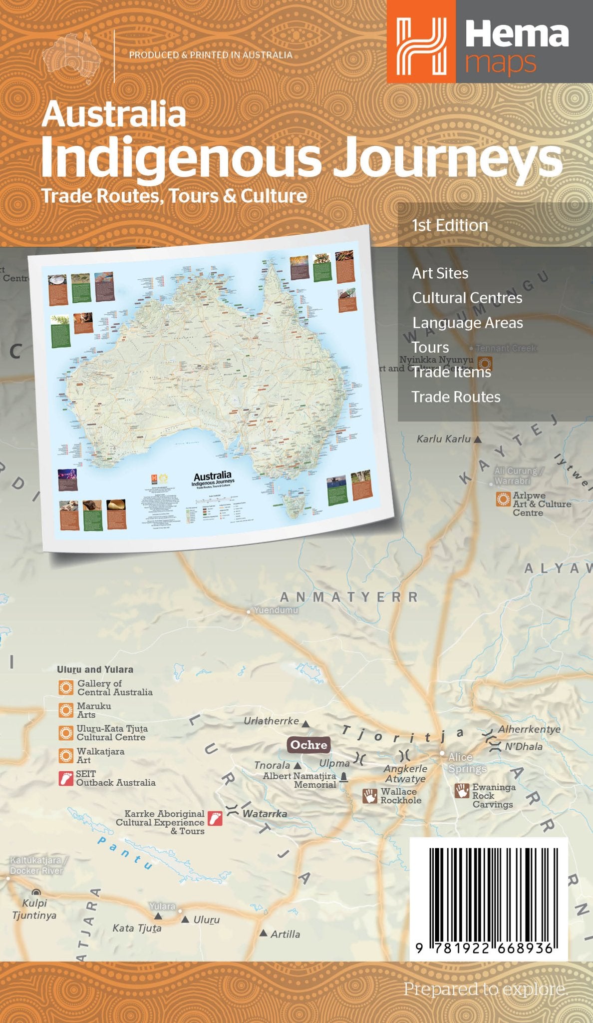 Australia Indigenous Journey's Map - 08. Australia Maps - Hema Maps Online Shop