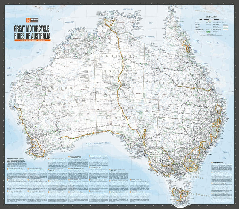 Australia Motorcycle Atlas + 200 Top Rides - 02. Hema Atlas & Guides - Hema Maps Online Shop