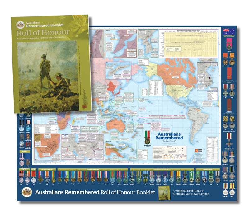 Australians Remembered Map & Booklet - 08. Australia Maps - Hema Maps