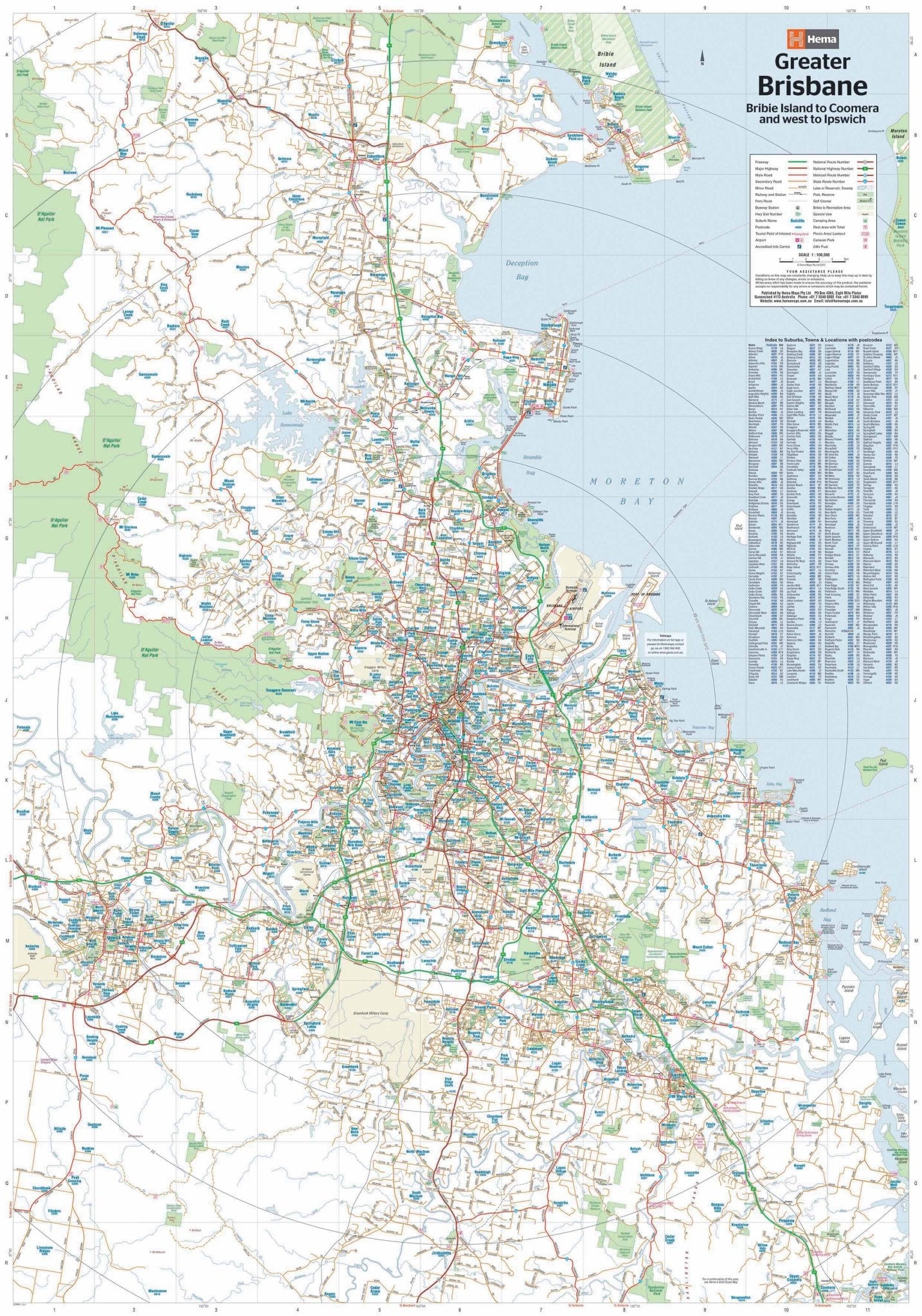 Bris Postcode Map Brisbane & Region Map – Hema Maps