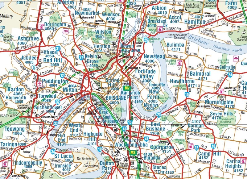Bris Postcode Map Brisbane & Region Map – Hema Maps