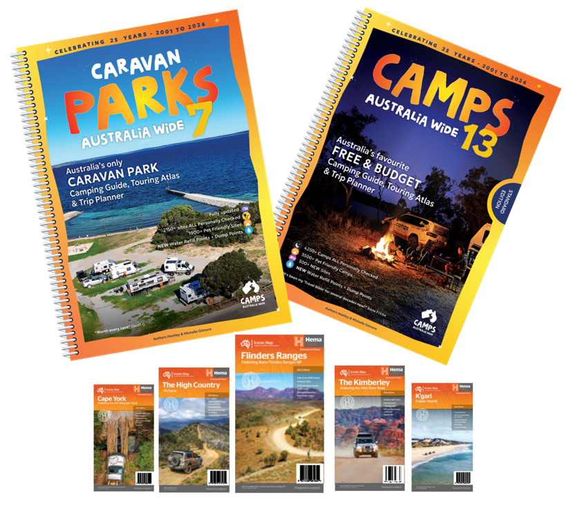 Camps 13 (A4) and Caravan Parks 7 Bundle + FREE MAP - 04. Bundles & Packs - Hema Maps Online Shop
