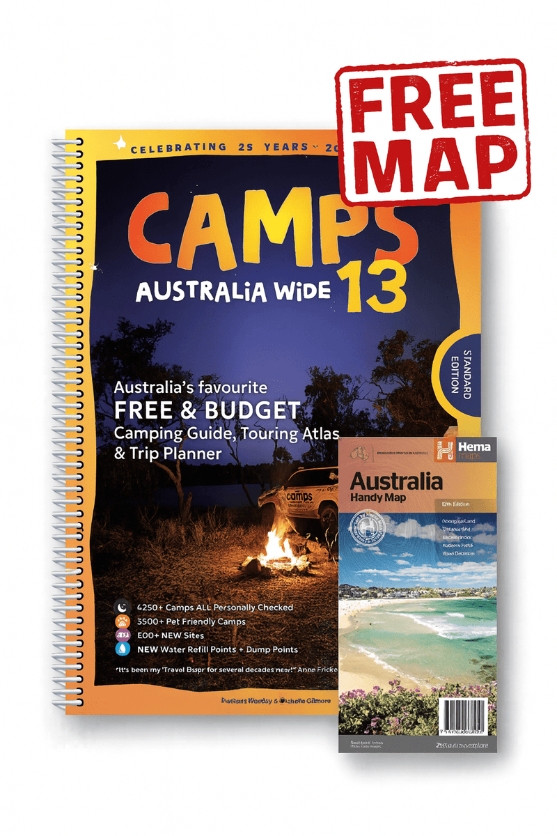 Camps Australia - 13th Edition A4 Size plus free Australia Handy Map