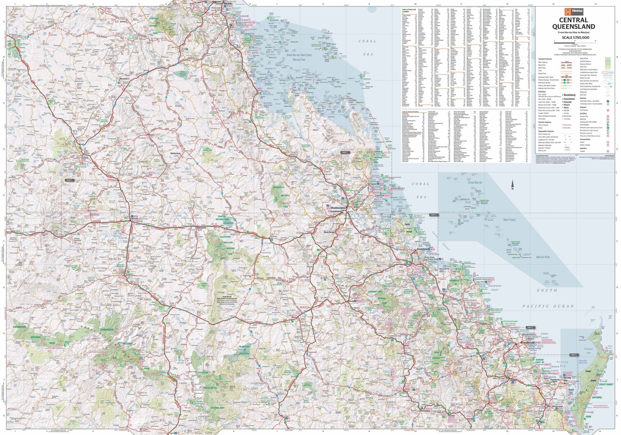Central Queensland Map - 05. Regional Maps - Hema Maps Online Shop