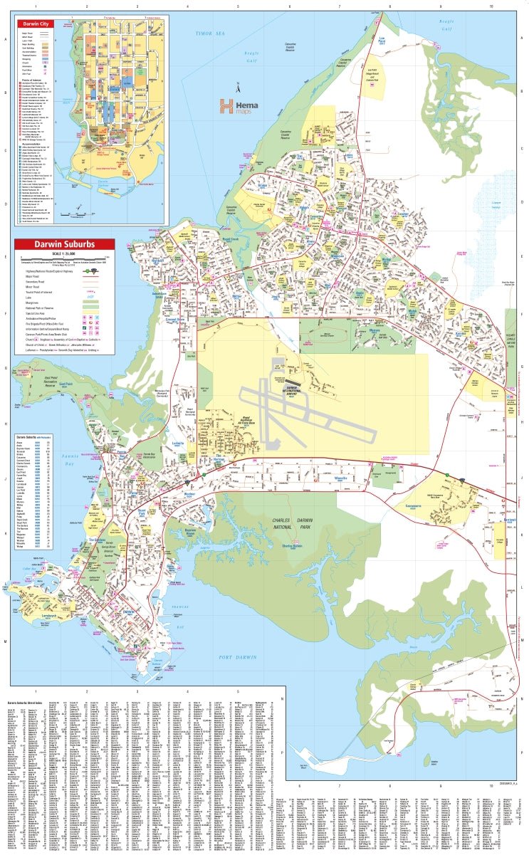 Darwin and Region Wall Map - 09. Australian Wall Maps - Hema Maps Online Shop