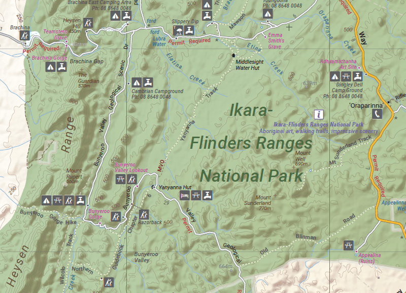 Flinderrs Ranges Flinders Ranges Map – Hema Maps Online Shop