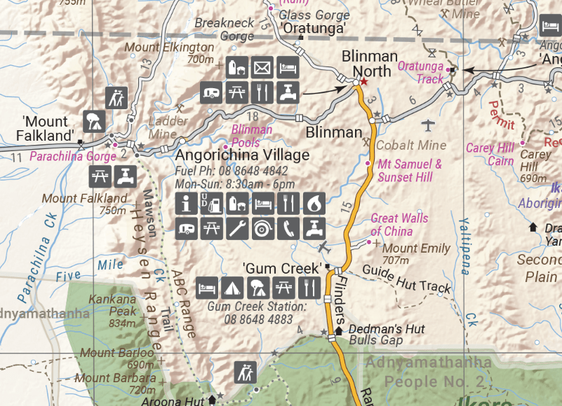 Filinders Ranges Map Flinders Ranges Wall Map