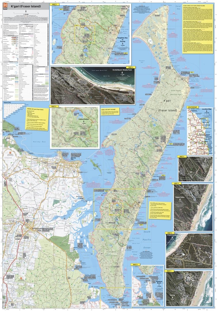 Fraser Island (K'gari) Map - Paper (Factory Second) - 05. Regional Maps - Hema Maps Online Shop