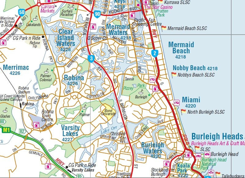 Gold Coast & Region Map - 07. City Maps - Hema Maps Online Shop