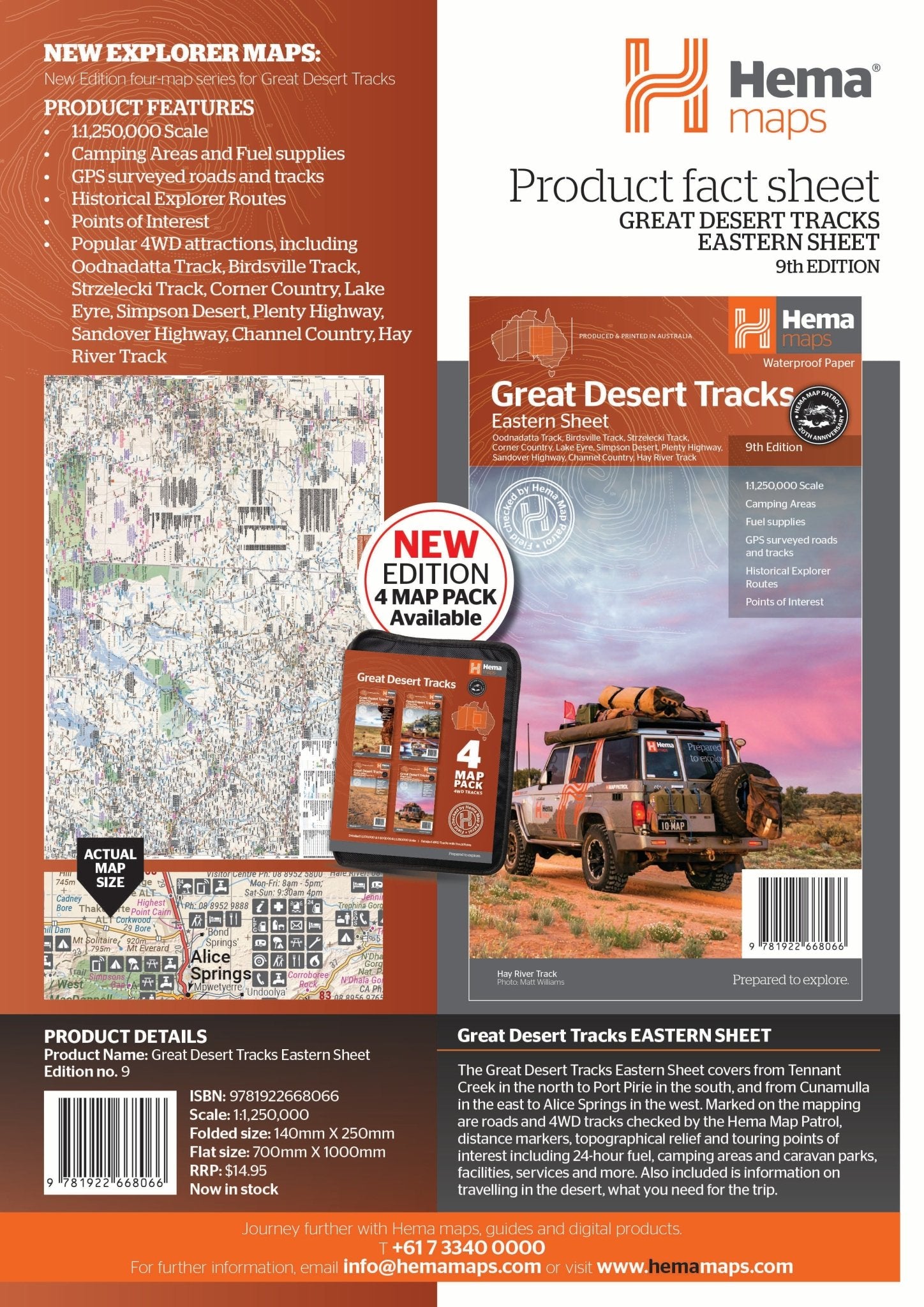 Great Desert Tracks Eastern Sheet - 05. Regional Maps - Hema Maps Online Shop