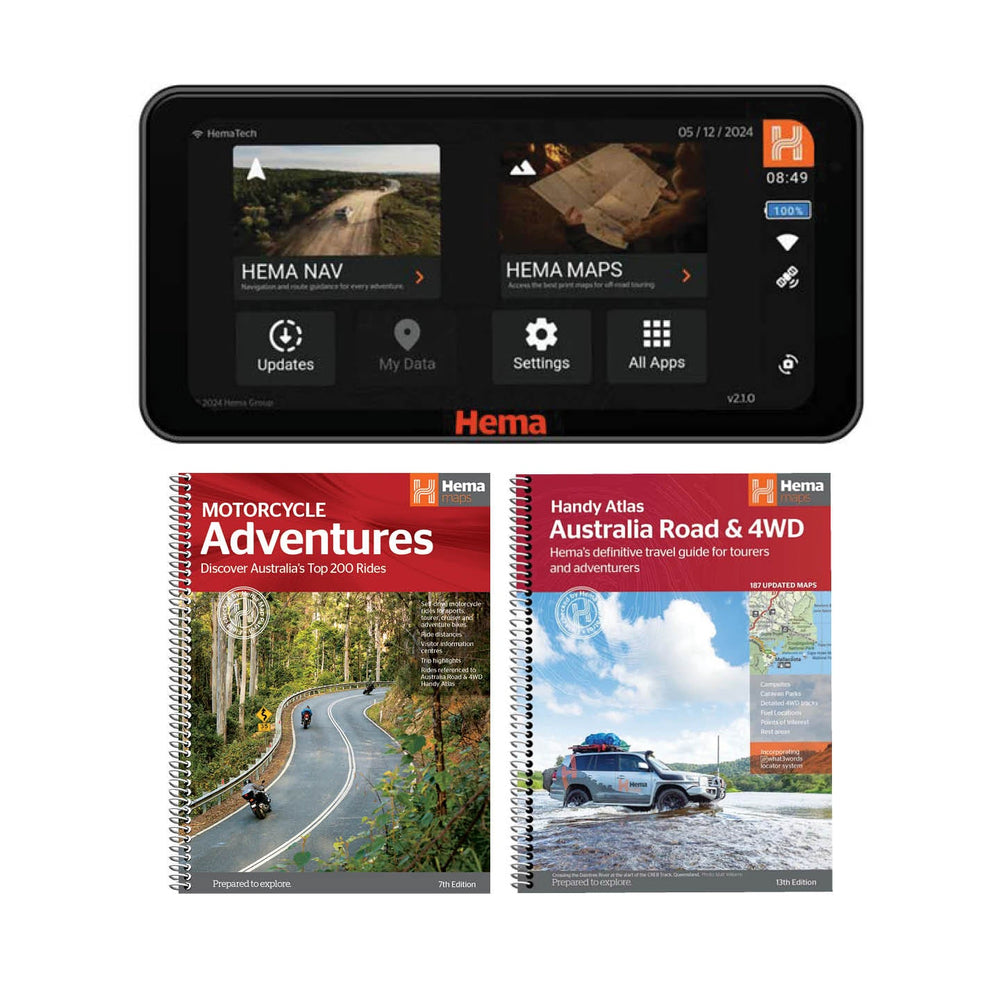 Hema Maps HX - M1 Motorcycle GPS Navigator Adventure Bundle - 04. Bundles & Packs - Hema Maps Online Shop