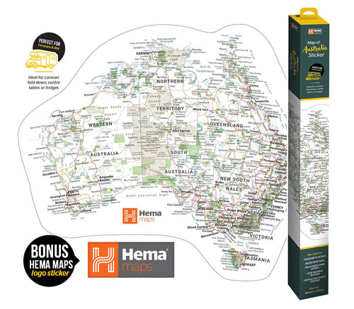 Hema Sticker Map (440mm x 370mm) - 14. Merchandise & Product Display - Hema Maps Online Shop