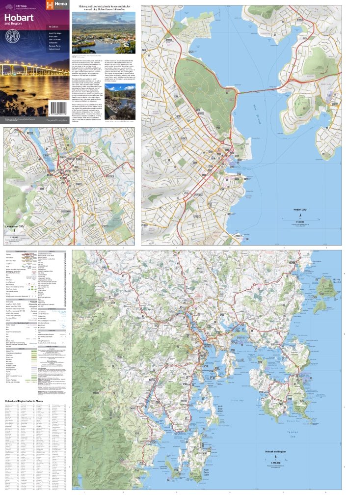 Hobart & Region Map - 07. City Maps - Hema Maps Online Shop